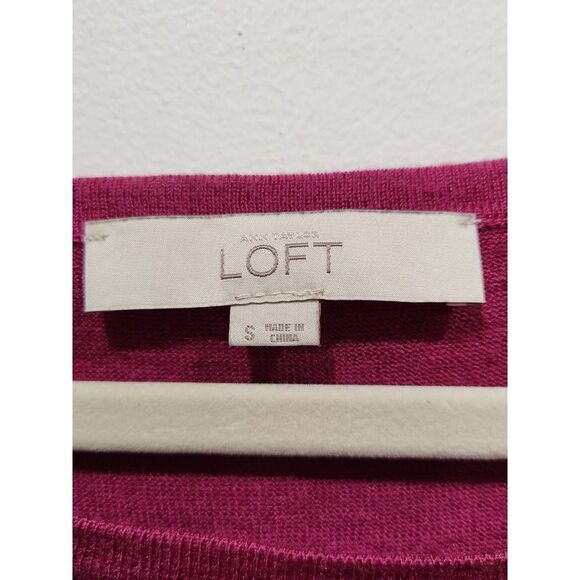 Loft Lightweight Wool Blend Colorblocked 3/4 Sleeve Crew Neck Sweater, S - Picture 6 of 6
